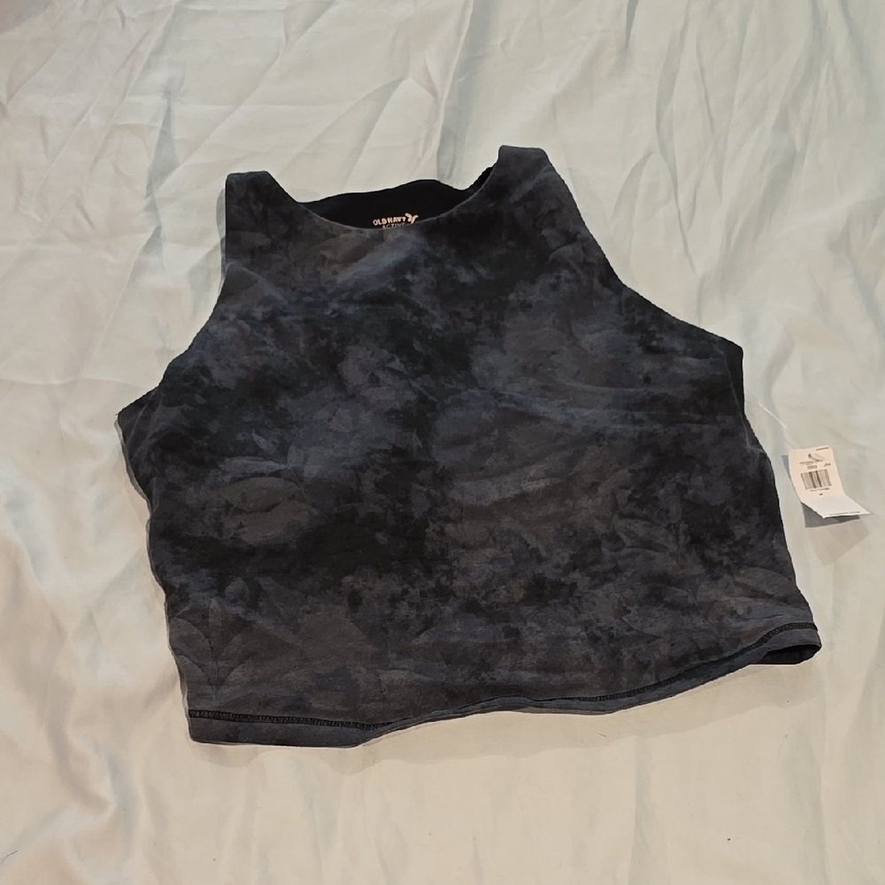 Old Navy Black Crop Fitted Tank Top
